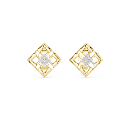 Luminous Lattice Bloom Diamond Studs