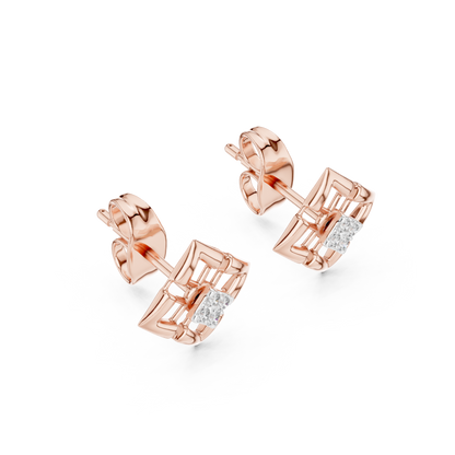 Luminous Lattice Bloom Diamond Studs