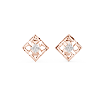 Luminous Lattice Bloom Diamond Studs