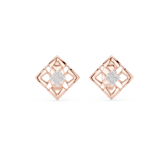 Luminous Lattice Bloom Diamond Studs