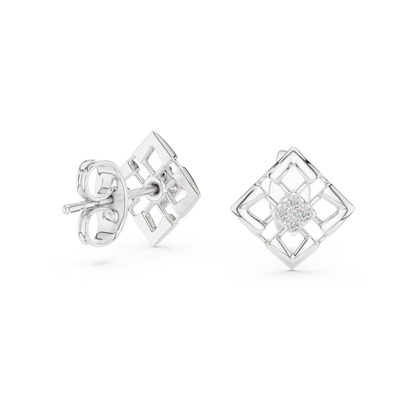 Luminous Lattice Bloom Diamond Studs