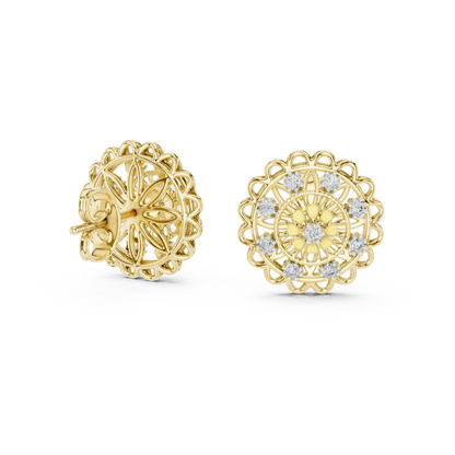 Regal Mandala Bloom Diamond Studs