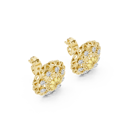 Regal Mandala Bloom Diamond Studs