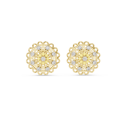 Regal Mandala Bloom Diamond Studs
