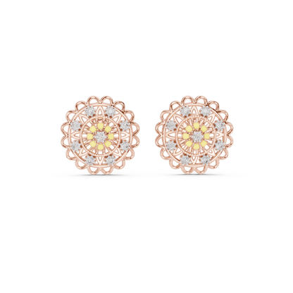 Regal Mandala Bloom Diamond Studs