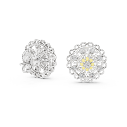 Regal Mandala Bloom Diamond Studs
