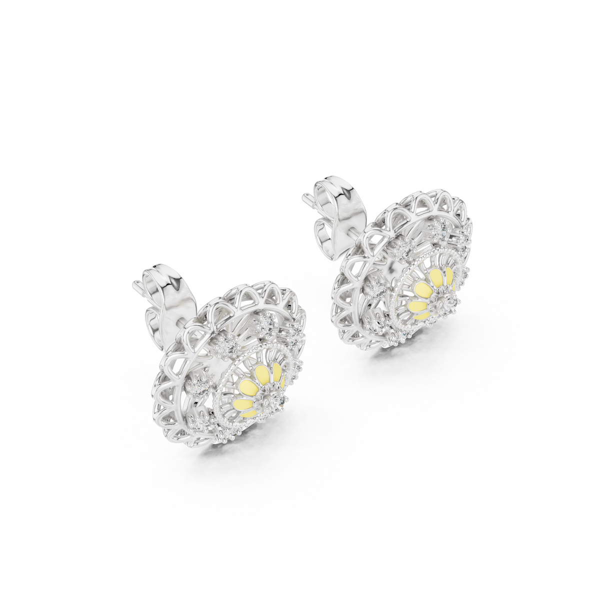 Regal Mandala Bloom Diamond Studs