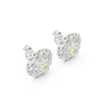 Regal Mandala Bloom Diamond Studs