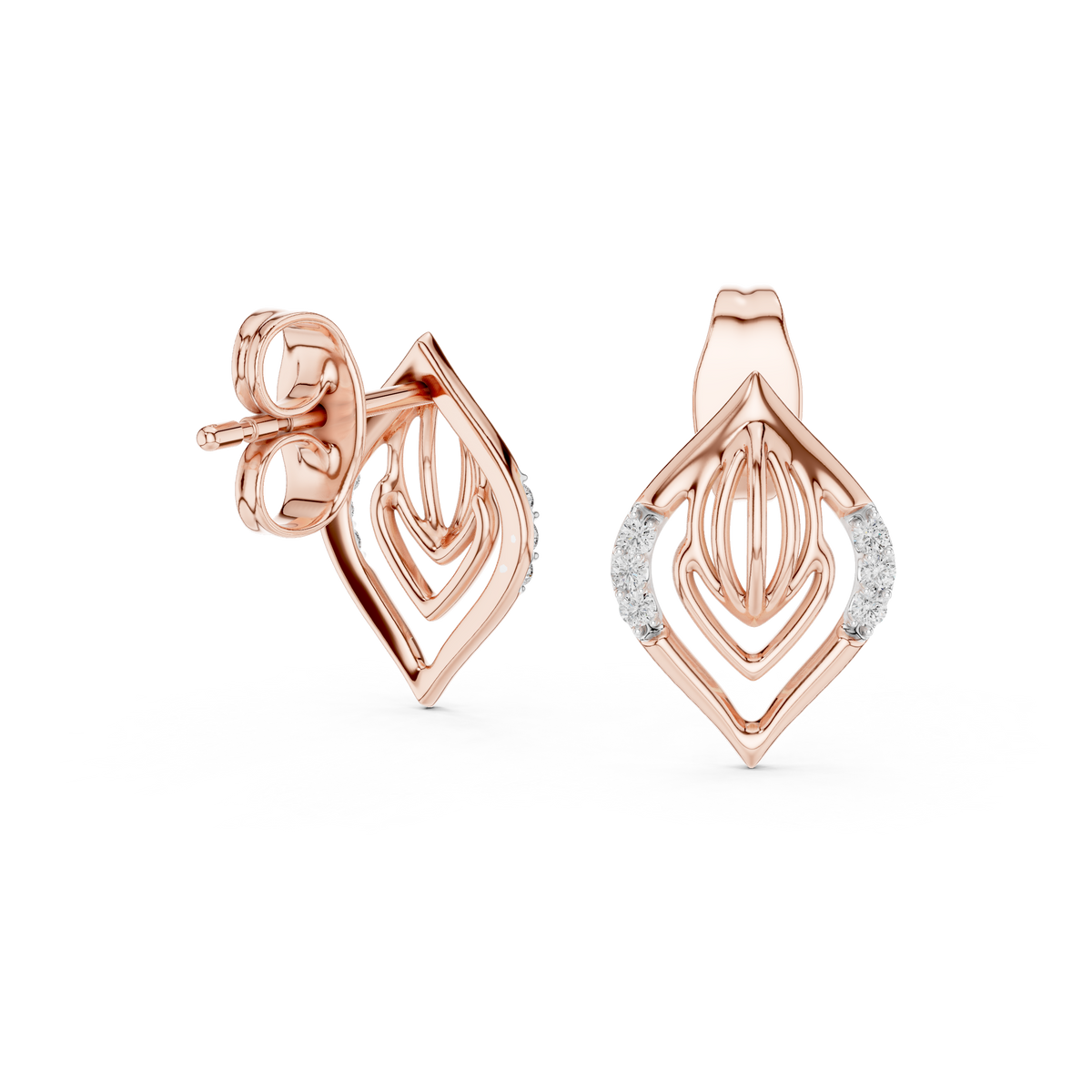 Regal Teardrop Filigree Diamond Studs