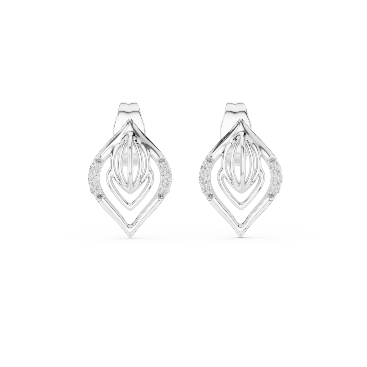 Regal Teardrop Filigree Diamond Studs