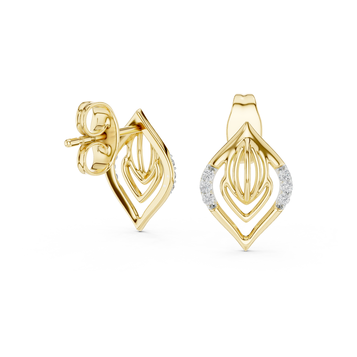Regal Teardrop Filigree Diamond Studs