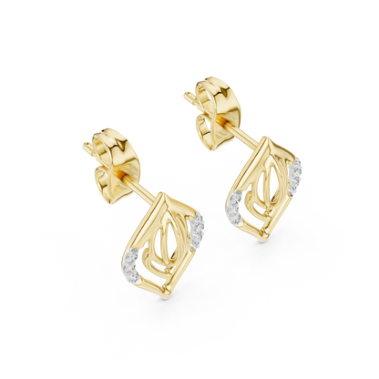 Regal Teardrop Filigree Diamond Studs