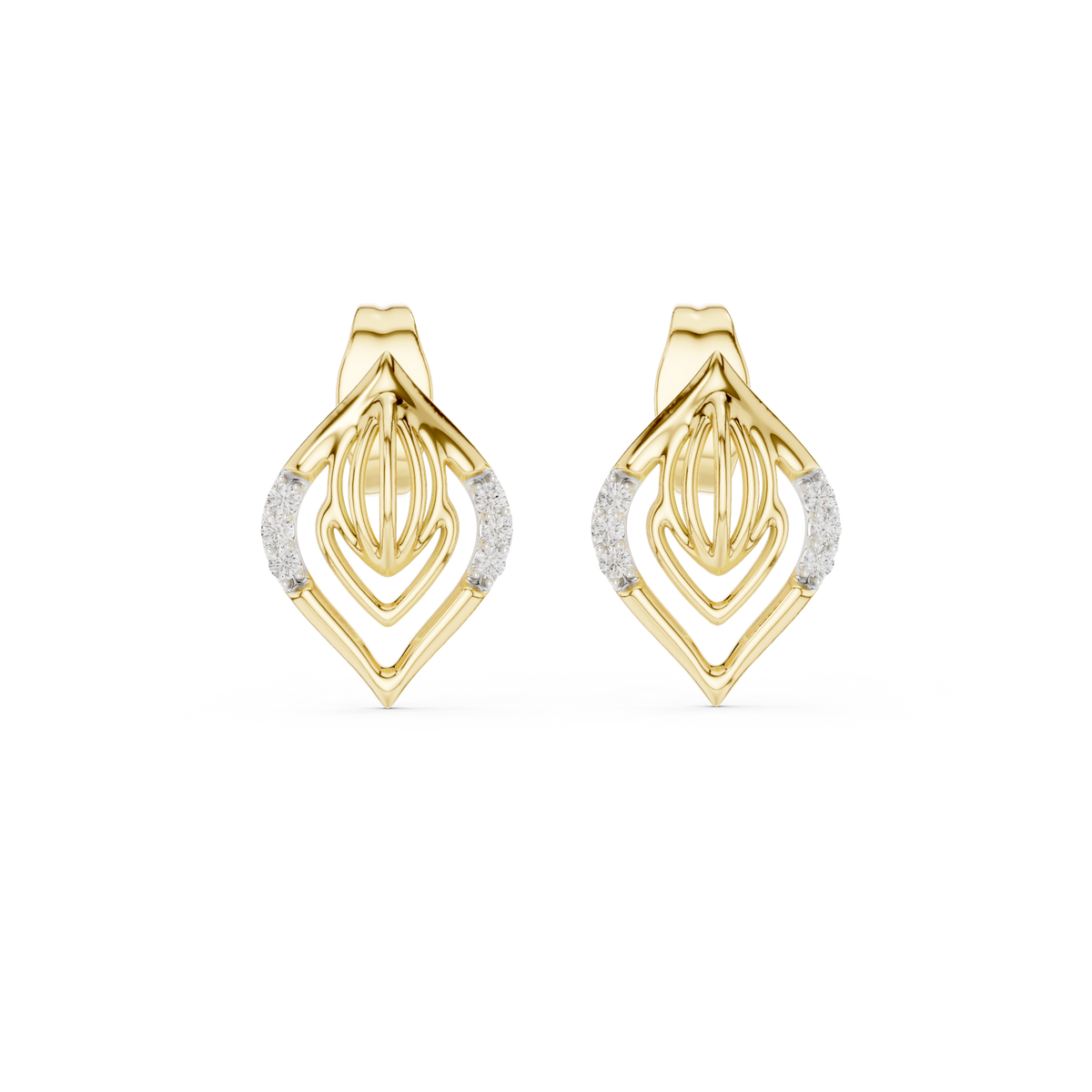 Regal Teardrop Filigree Diamond Studs