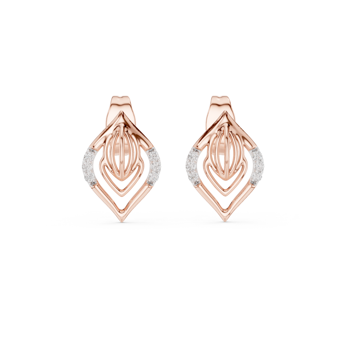 Regal Teardrop Filigree Diamond Studs