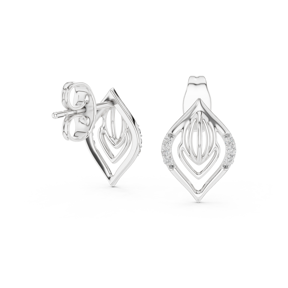Regal Teardrop Filigree Diamond Studs