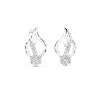 Elegant Leaf Bloom Diamond Studs