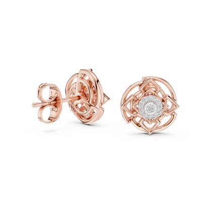 Luminous Geometric Bloom Diamond Studs