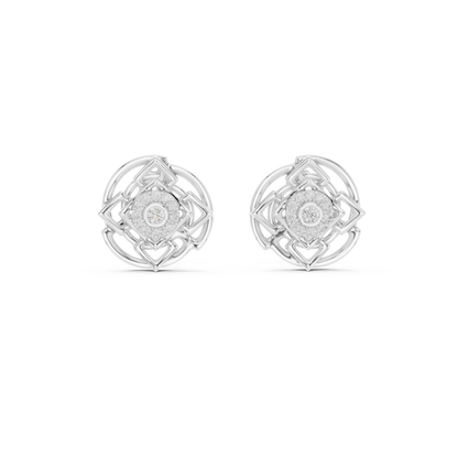 Luminous Geometric Bloom Diamond Studs
