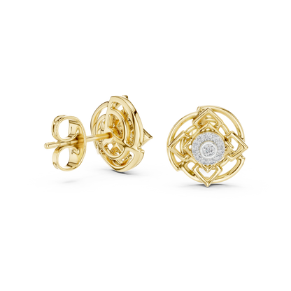 Luminous Geometric Bloom Diamond Studs