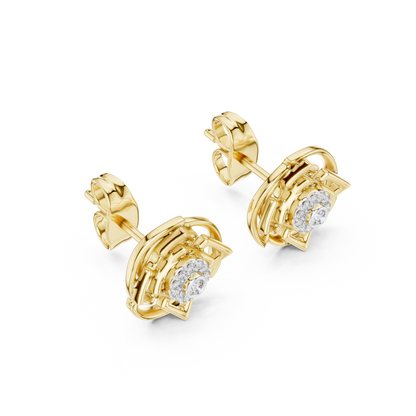 Luminous Geometric Bloom Diamond Studs