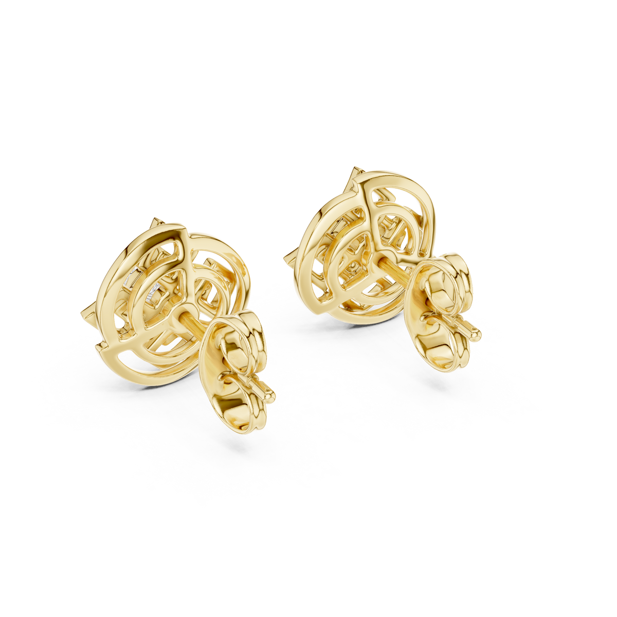 Luminous Geometric Bloom Diamond Studs