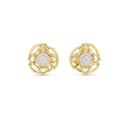 Luminous Geometric Bloom Diamond Studs