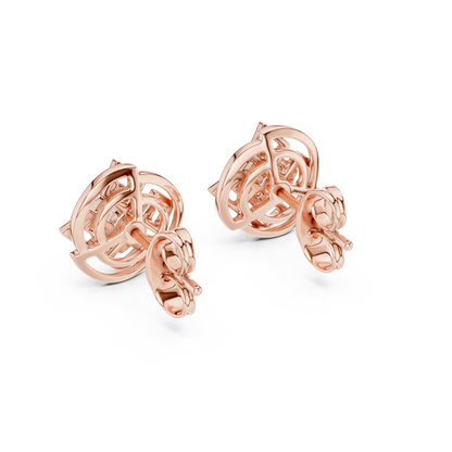 Luminous Geometric Bloom Diamond Studs