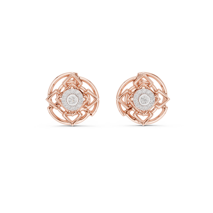 Luminous Geometric Bloom Diamond Studs