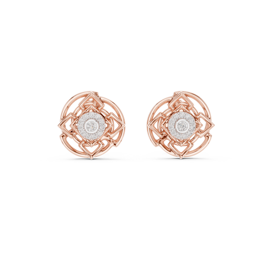 Luminous Geometric Bloom Diamond Studs