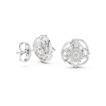 Luminous Geometric Bloom Diamond Studs