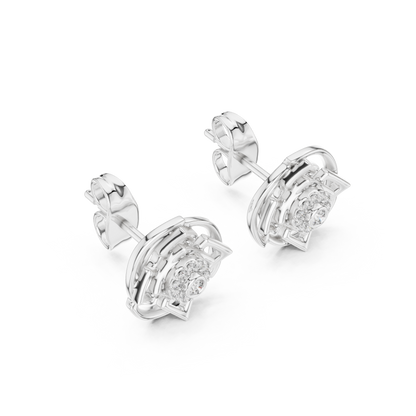 Luminous Geometric Bloom Diamond Studs