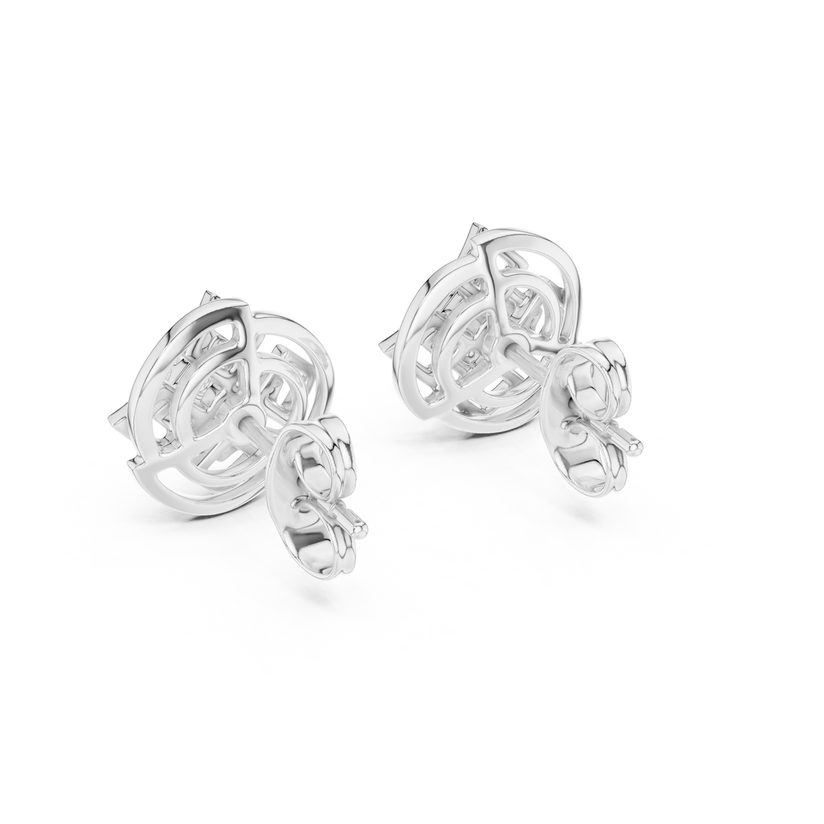 Luminous Geometric Bloom Diamond Studs