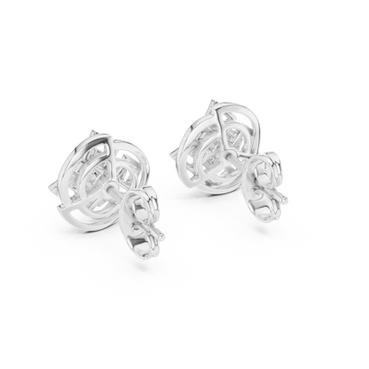 Luminous Geometric Bloom Diamond Studs