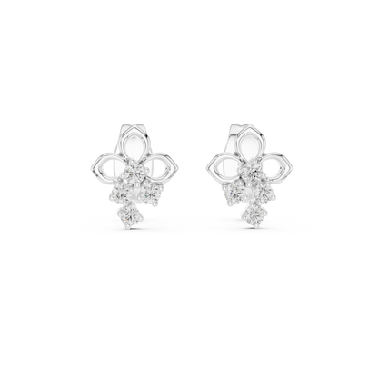 Elegant Floral Cascade Diamond Studs