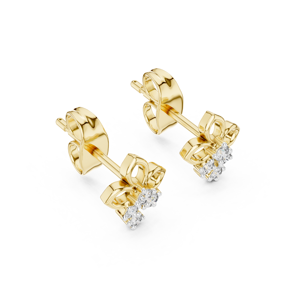 Elegant Floral Cascade Diamond Studs