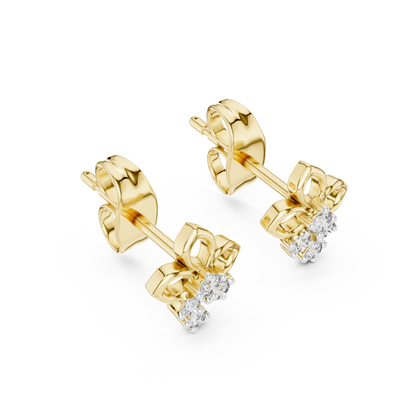 Elegant Floral Cascade Diamond Studs