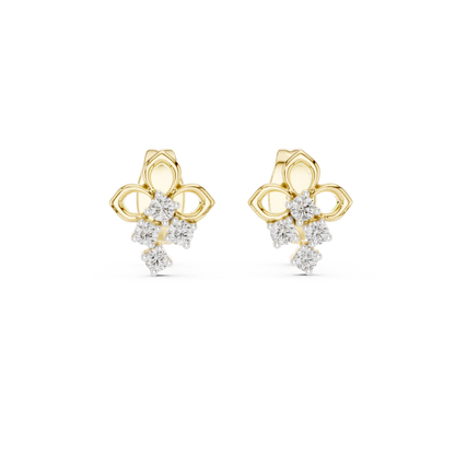 Elegant Floral Cascade Diamond Studs