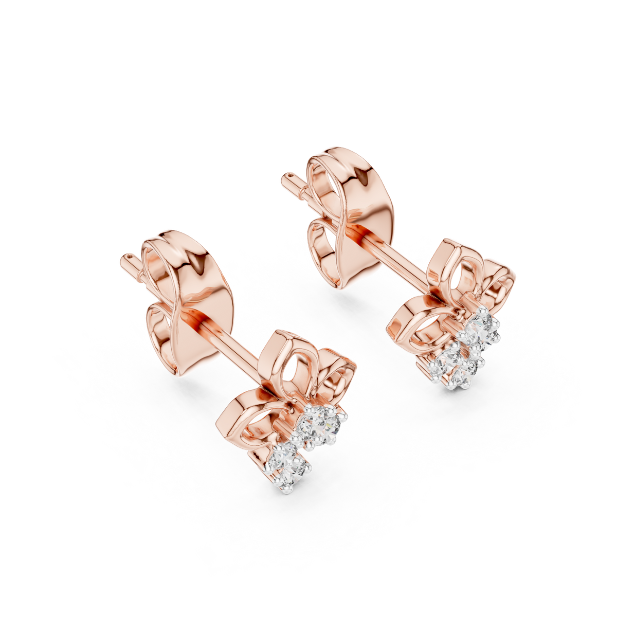 Elegant Floral Cascade Diamond Studs