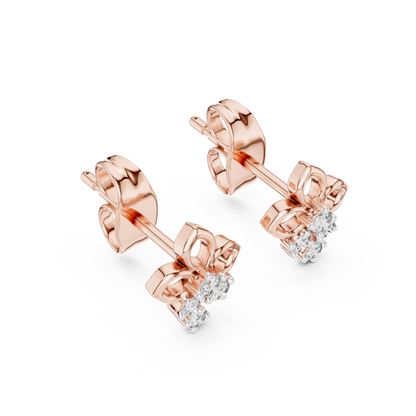 Elegant Floral Cascade Diamond Studs