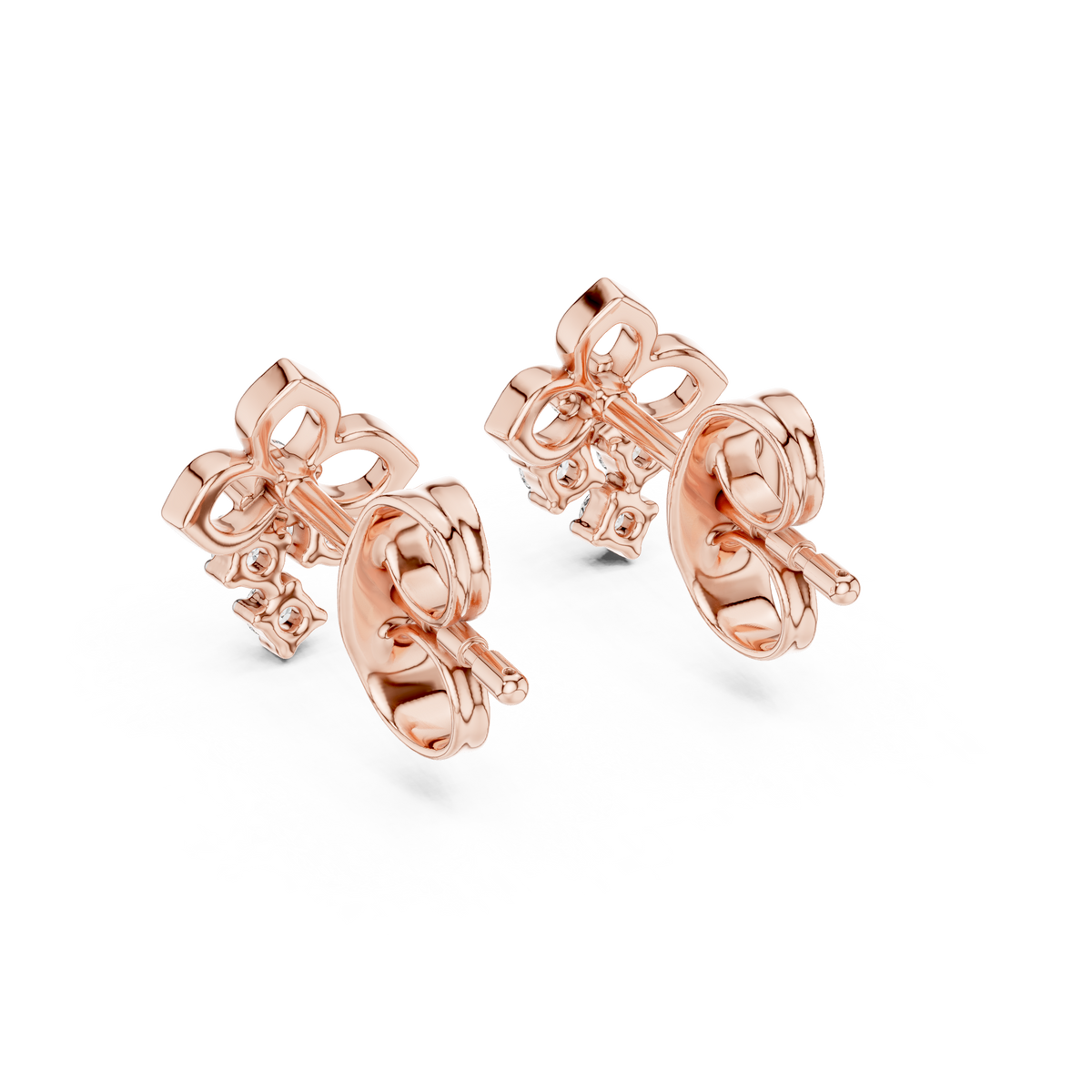 Elegant Floral Cascade Diamond Studs