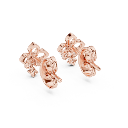 Elegant Floral Cascade Diamond Studs