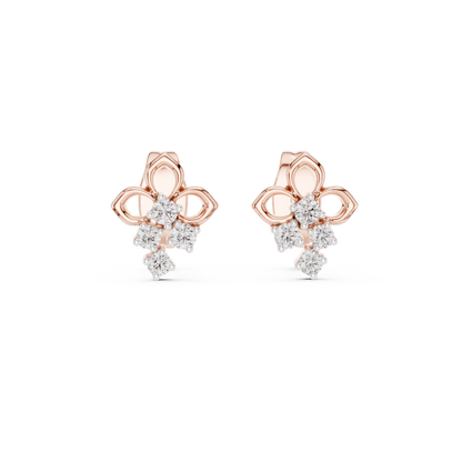 Elegant Floral Cascade Diamond Studs