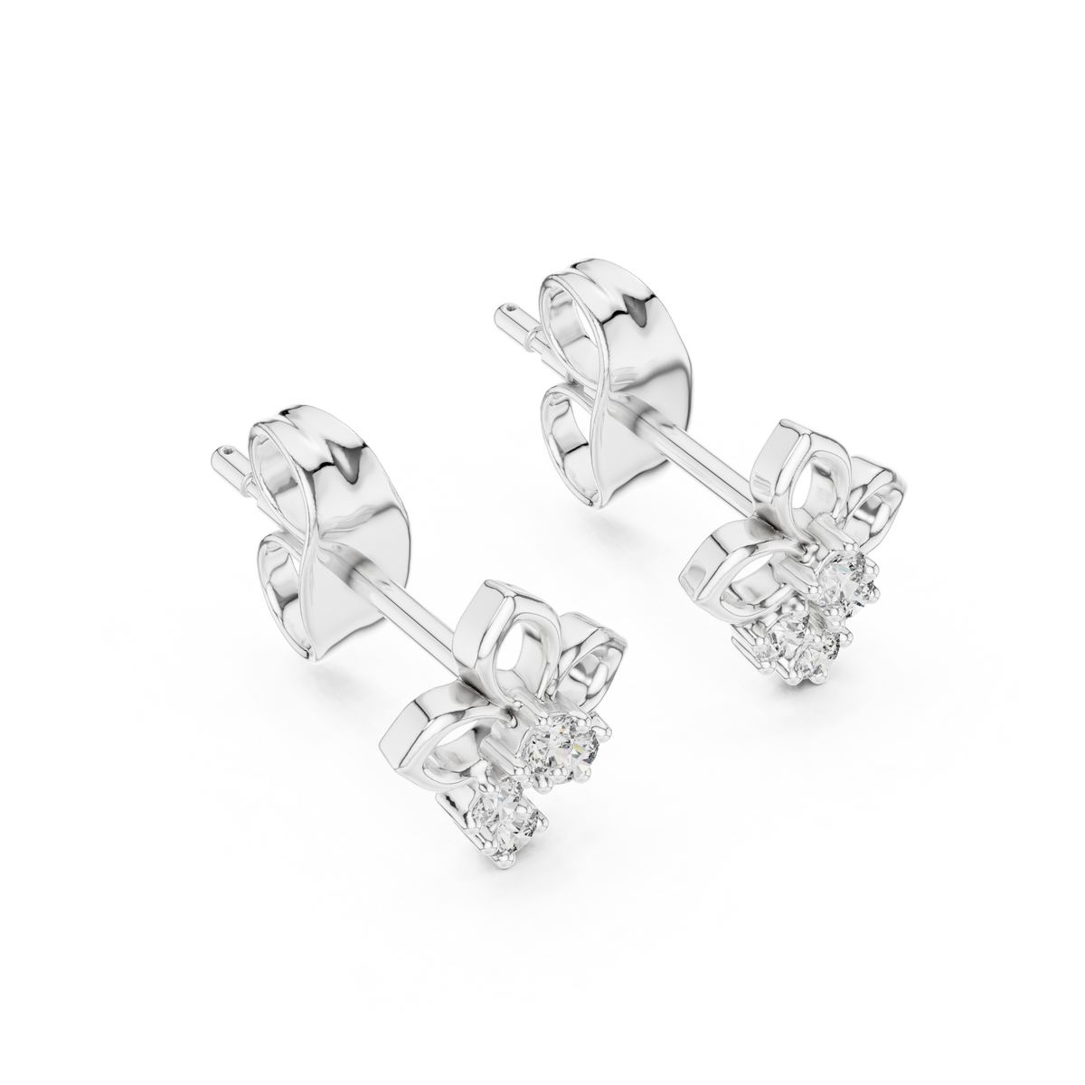 Elegant Floral Cascade Diamond Studs