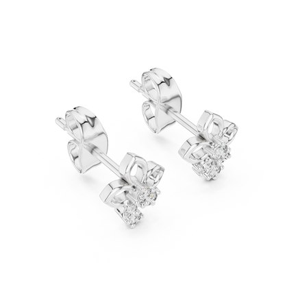 Elegant Floral Cascade Diamond Studs