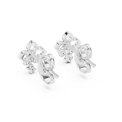 Elegant Floral Cascade Diamond Studs
