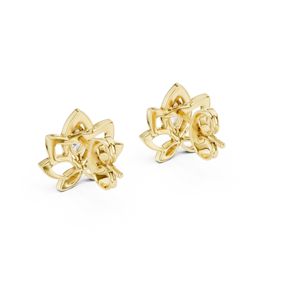 Elegant Lotus Marquise Diamond Studs