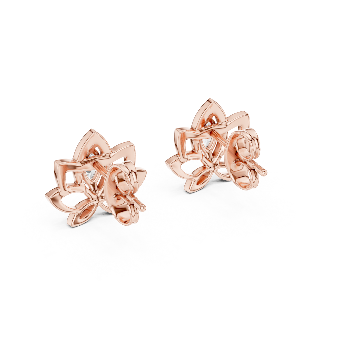 Elegant Lotus Marquise Diamond Studs