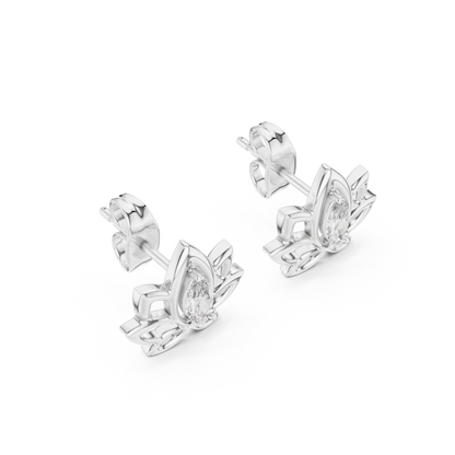 Elegant Lotus Marquise Diamond Studs