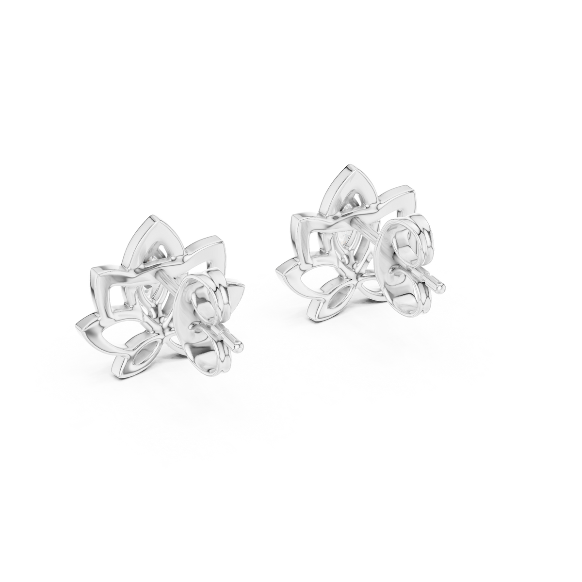 Elegant Lotus Marquise Diamond Studs