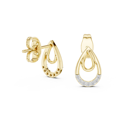 Elegant Interlocking Teardrop Diamond Studs